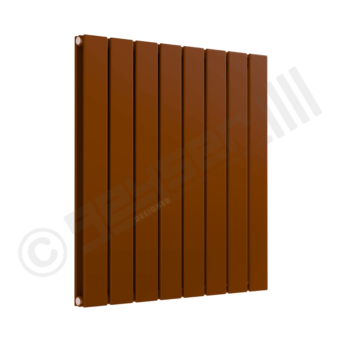 Cardiff Special Flat Horizontal Double Panel Designer Radiator 600mm x 588mm in Clay Brown RAL 8003