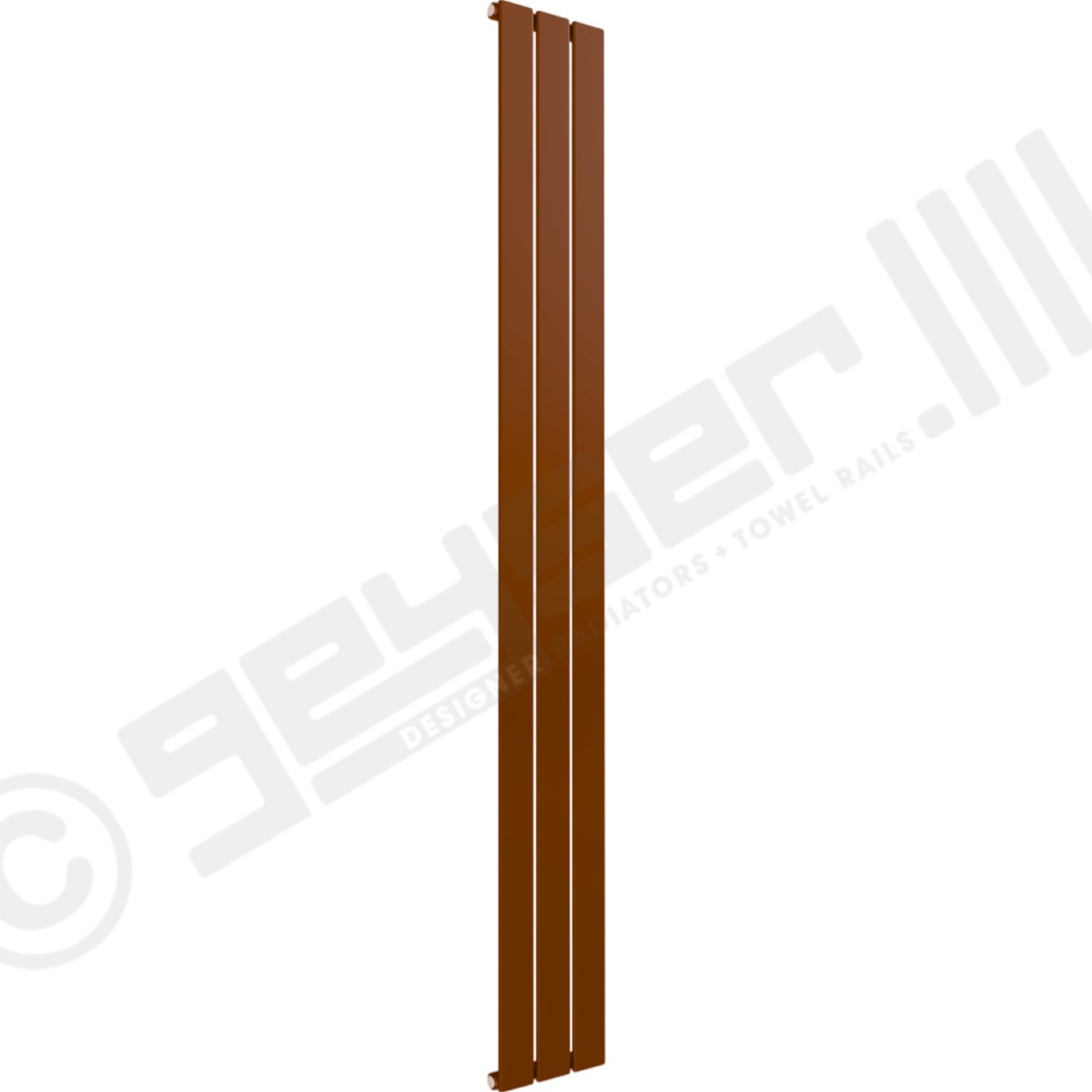 Cardiff Special Flat Vertical Single Panel Designer Radiator 1800mm x 218mm in Chocolate Brown RAL 8017