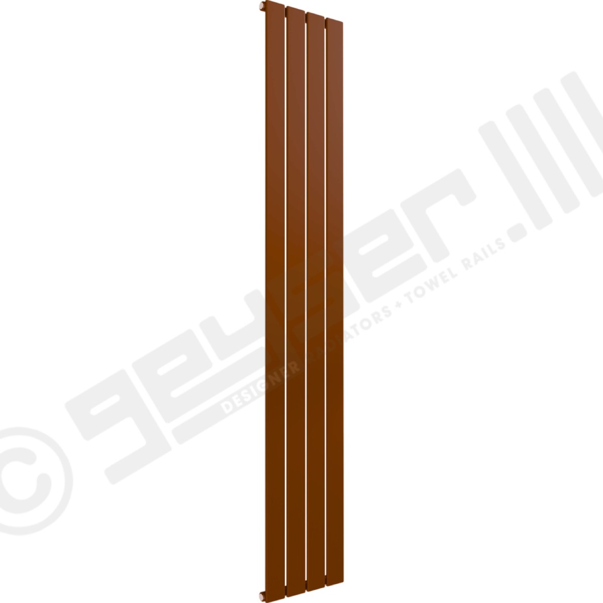 Cardiff Special Flat Vertical Single Panel Designer Radiator 1800mm x 292mm in Chocolate Brown RAL 8017
