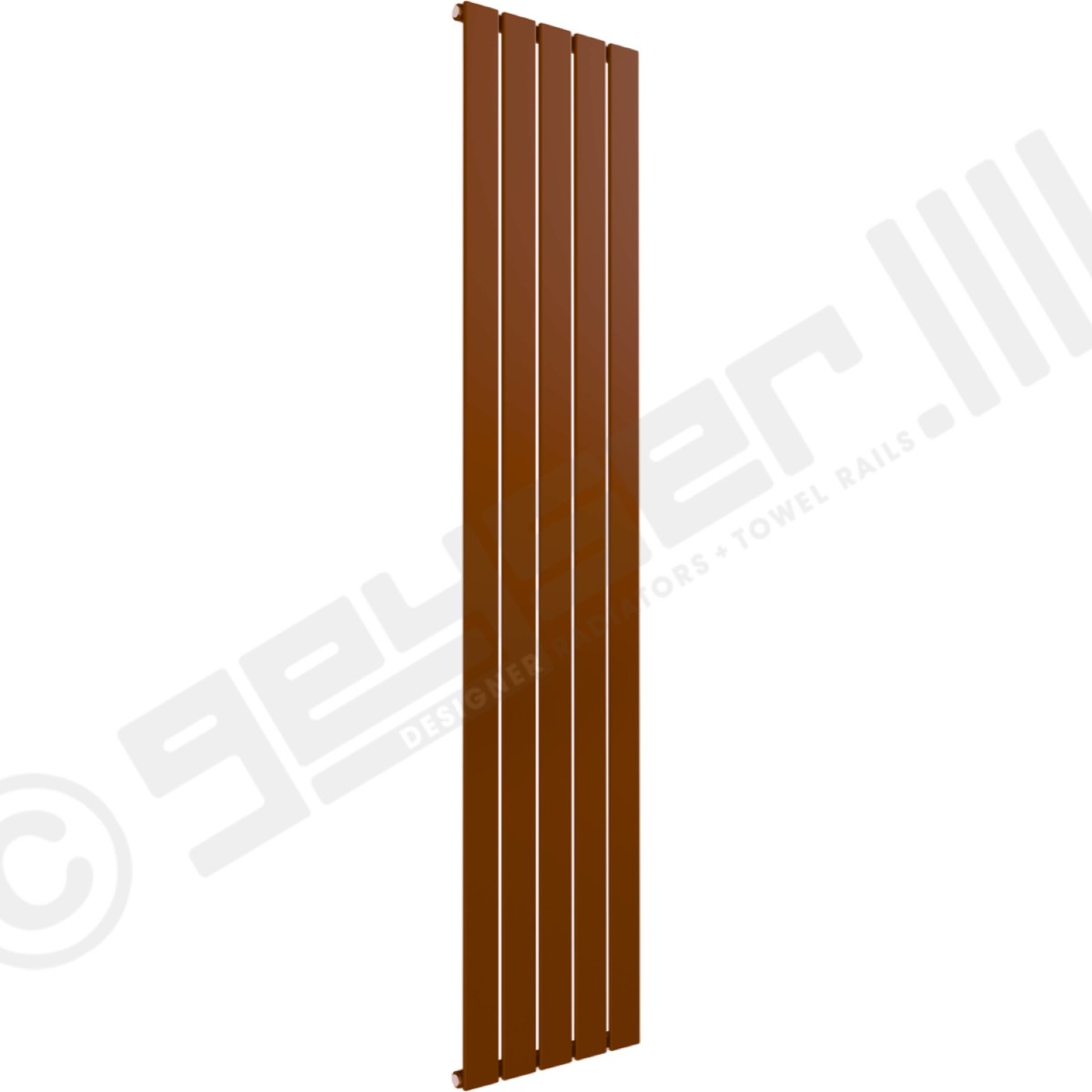 Cardiff Special Flat Vertical Single Panel Designer Radiator 1800mm x 366mm in Chocolate Brown RAL 8017