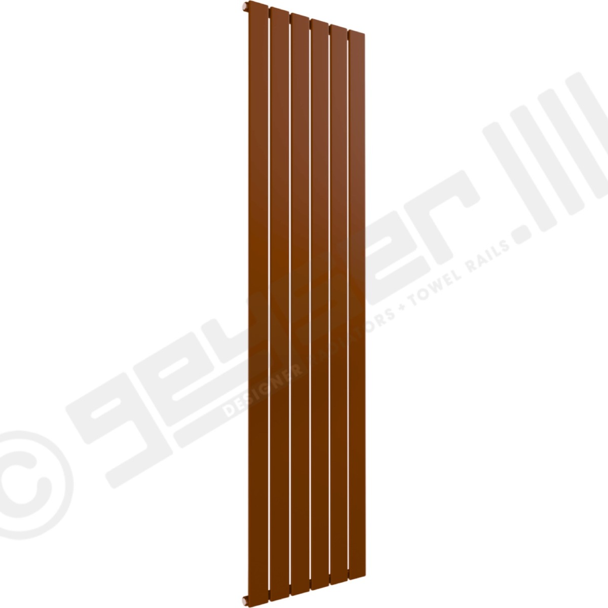 Cardiff Special Flat Vertical Single Panel Designer Radiator 1600mm x 440mm in Clay Brown RAL 8003
