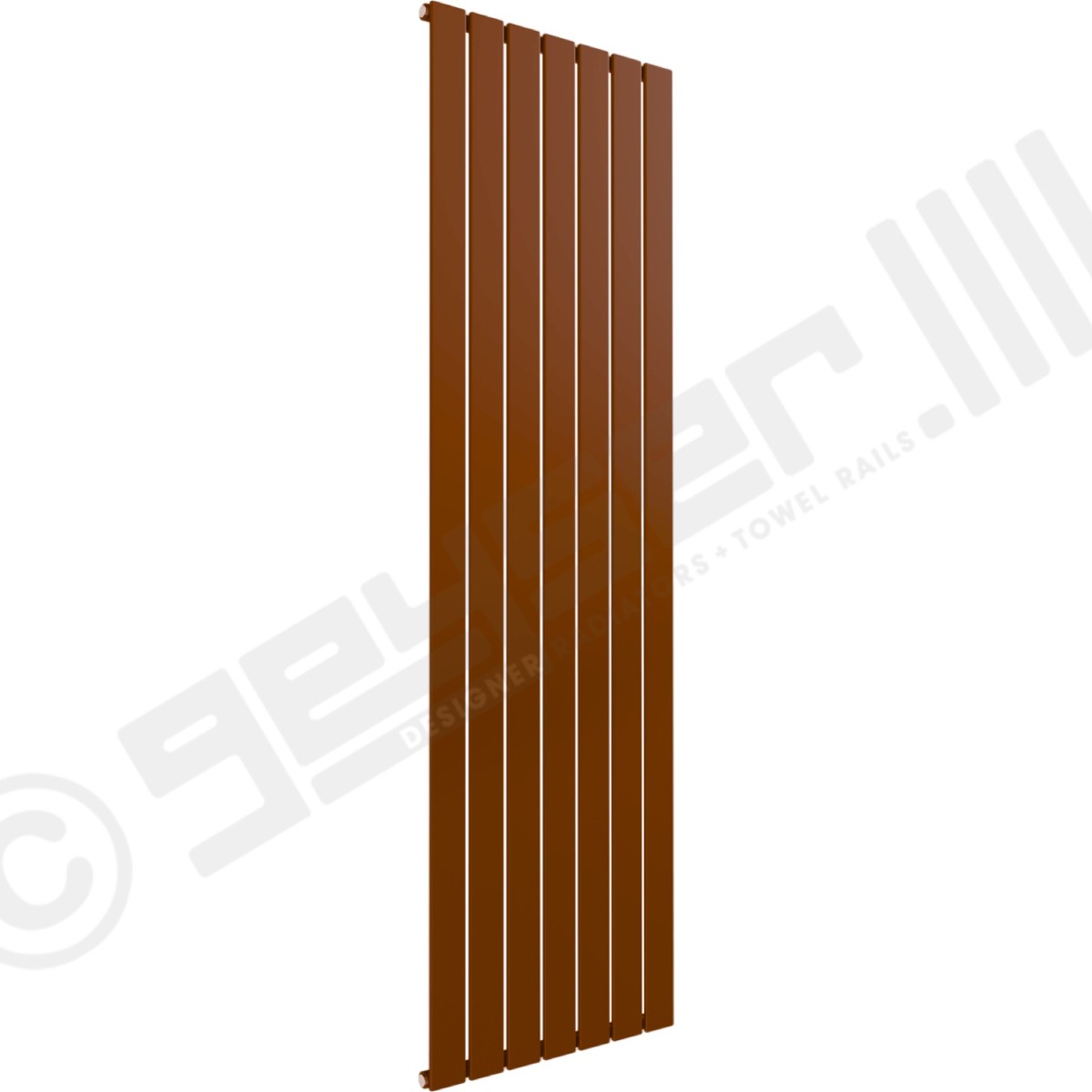 Cardiff Special Flat Vertical Single Panel Designer Radiator 1800mm x 514mm in Chocolate Brown RAL 8017