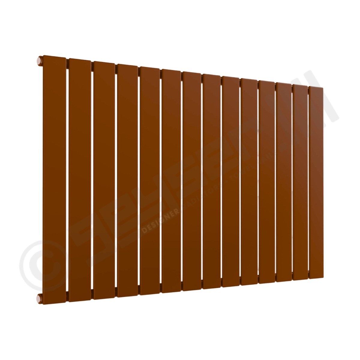 Cardiff Special Flat Horizontal Single Panel Designer Radiator 600mm x 1032mm in Clay Brown RAL 8003