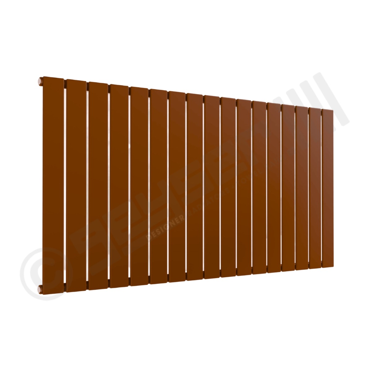 Cardiff Special Horizontal Single Panel Radiator 600mm x 1254mm in Clay Brown RAL 8003