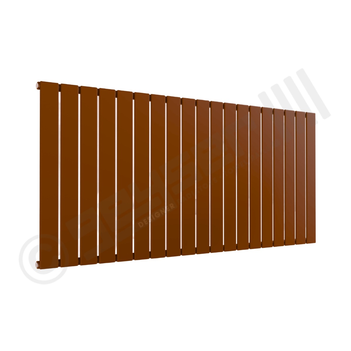 Cardiff Special Flat Horizontal Single Panel Designer Radiator 600mm x 1402mm in Clay Brown RAL 8003