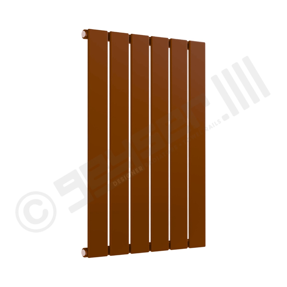 Cardiff Special Flat Horizontal Single Panel Designer Radiator 600mm x 440mm in Chocolate Brown RAL 8017