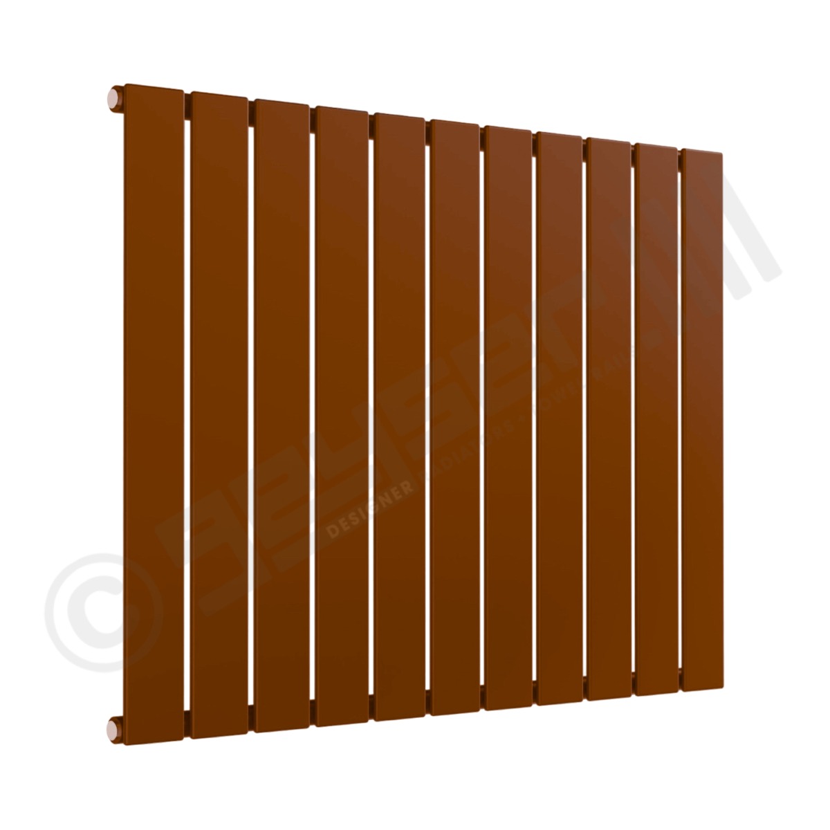 Cardiff Special Flat Horizontal Single Panel Designer Radiator 600mm x 810mm in Clay Brown RAL 8003