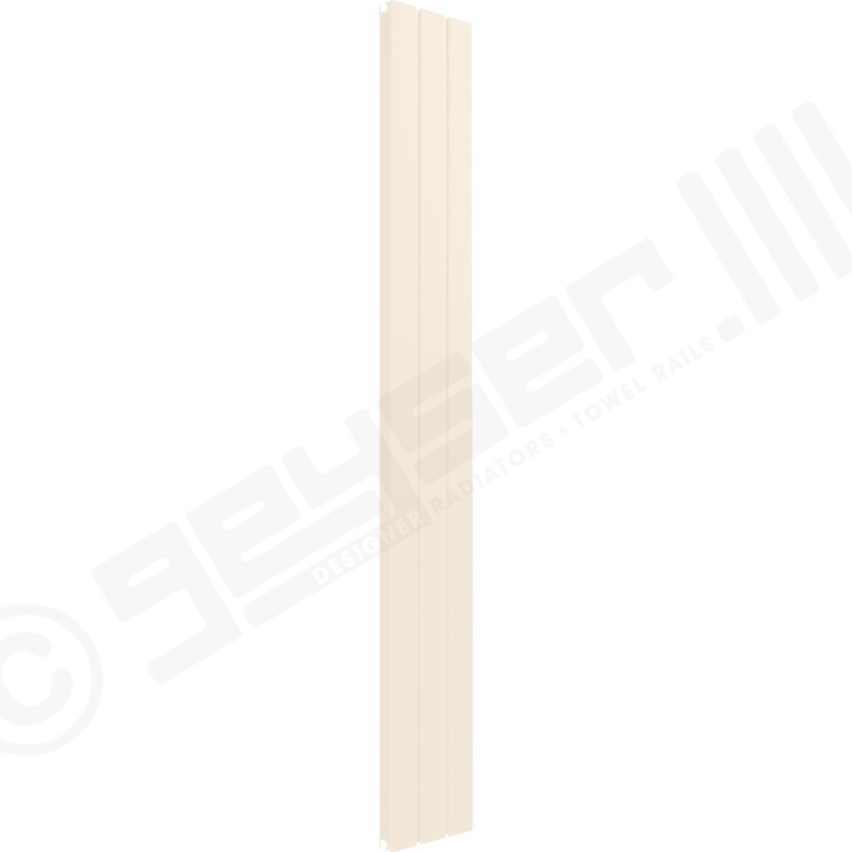 Cardiff Special Vertical Double Panel Radiator 1600mm x 218mm in Cream RAL 9001