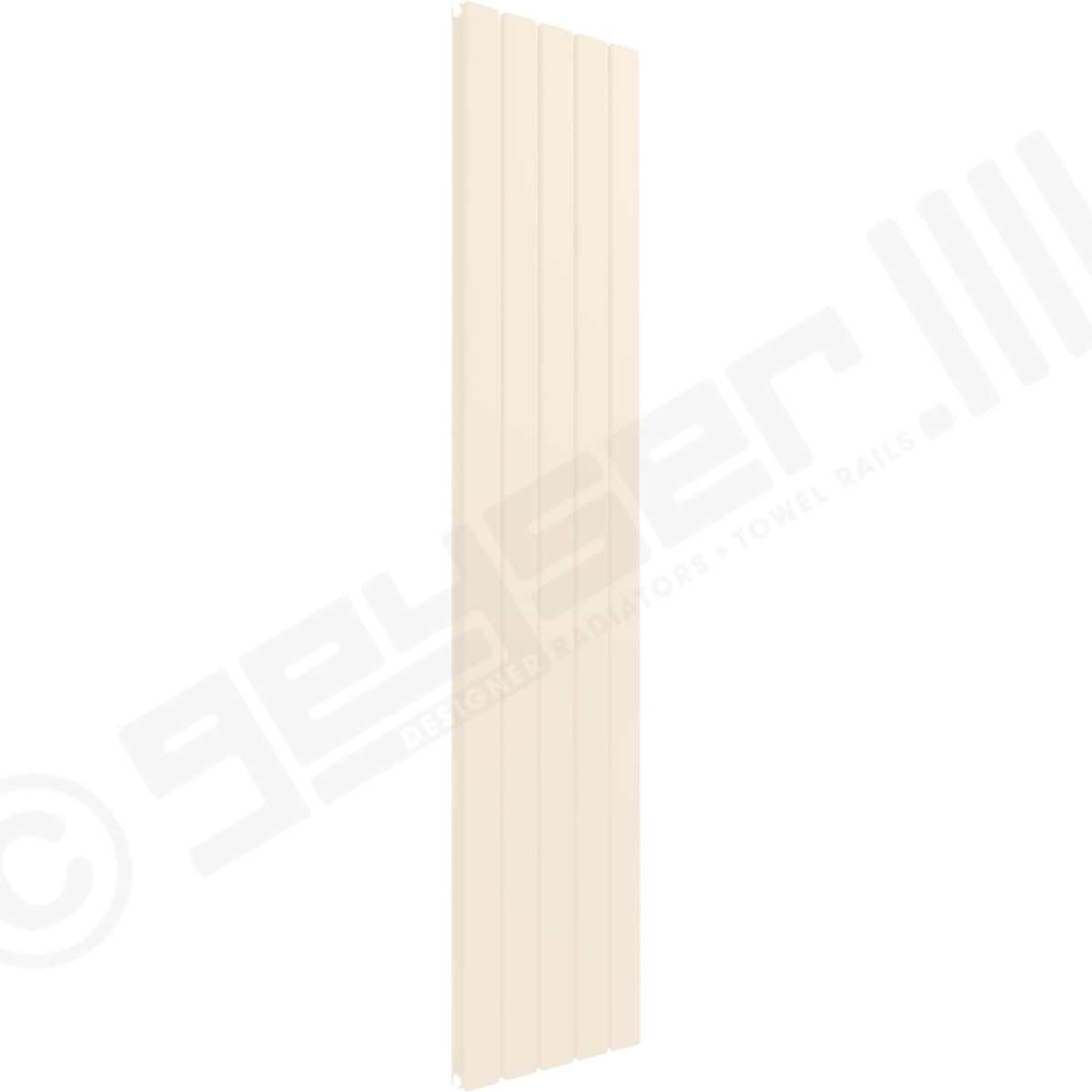 Cardiff Special Flat Vertical Double Panel Designer Radiator 1600mm x 366mm in Cream RAL 9001