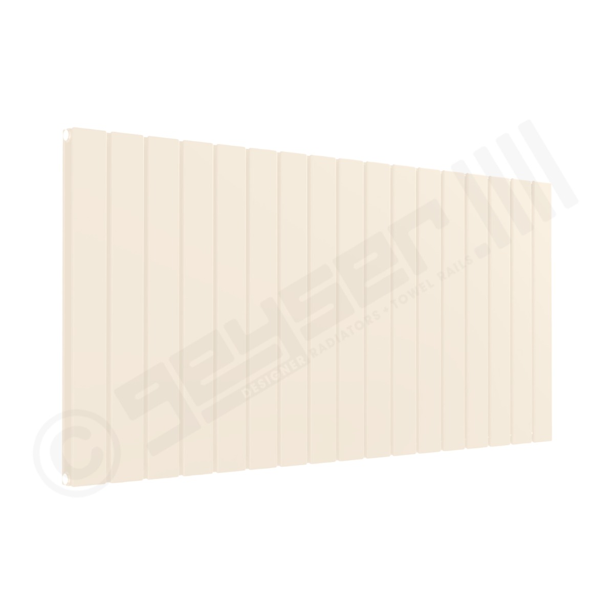 Cardiff Special Flat Horizontal Double Panel Designer Radiator 600mm x 1254mm in Cream RAL 9001