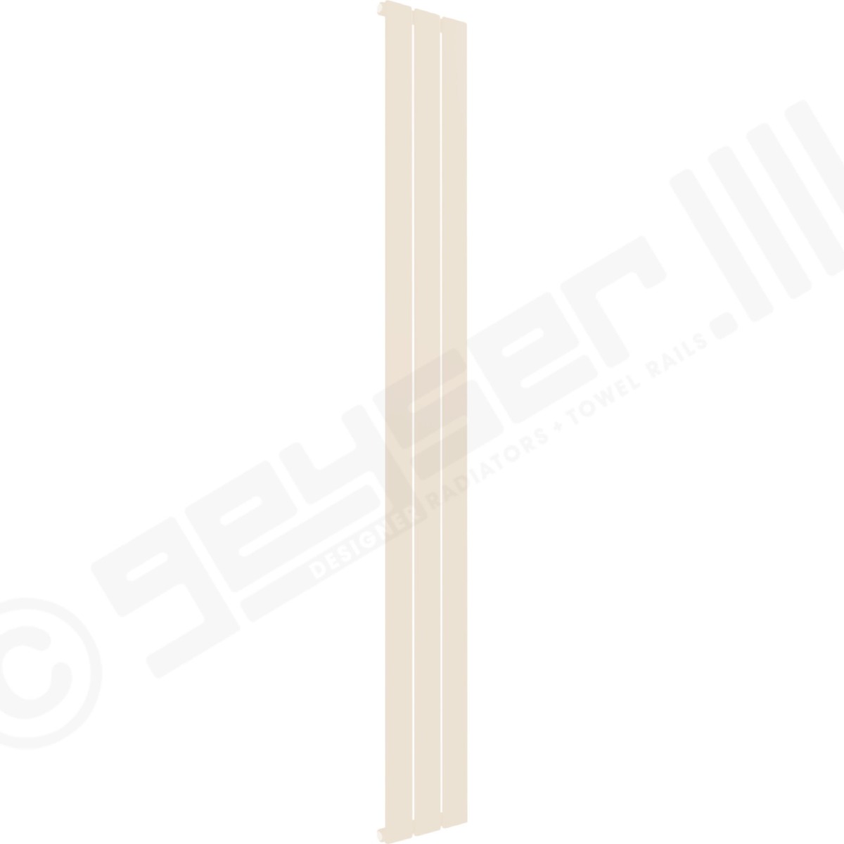 Cardiff Special Flat Vertical Single Panel Designer Radiator 1800mm x 218mm in Cream RAL 9001