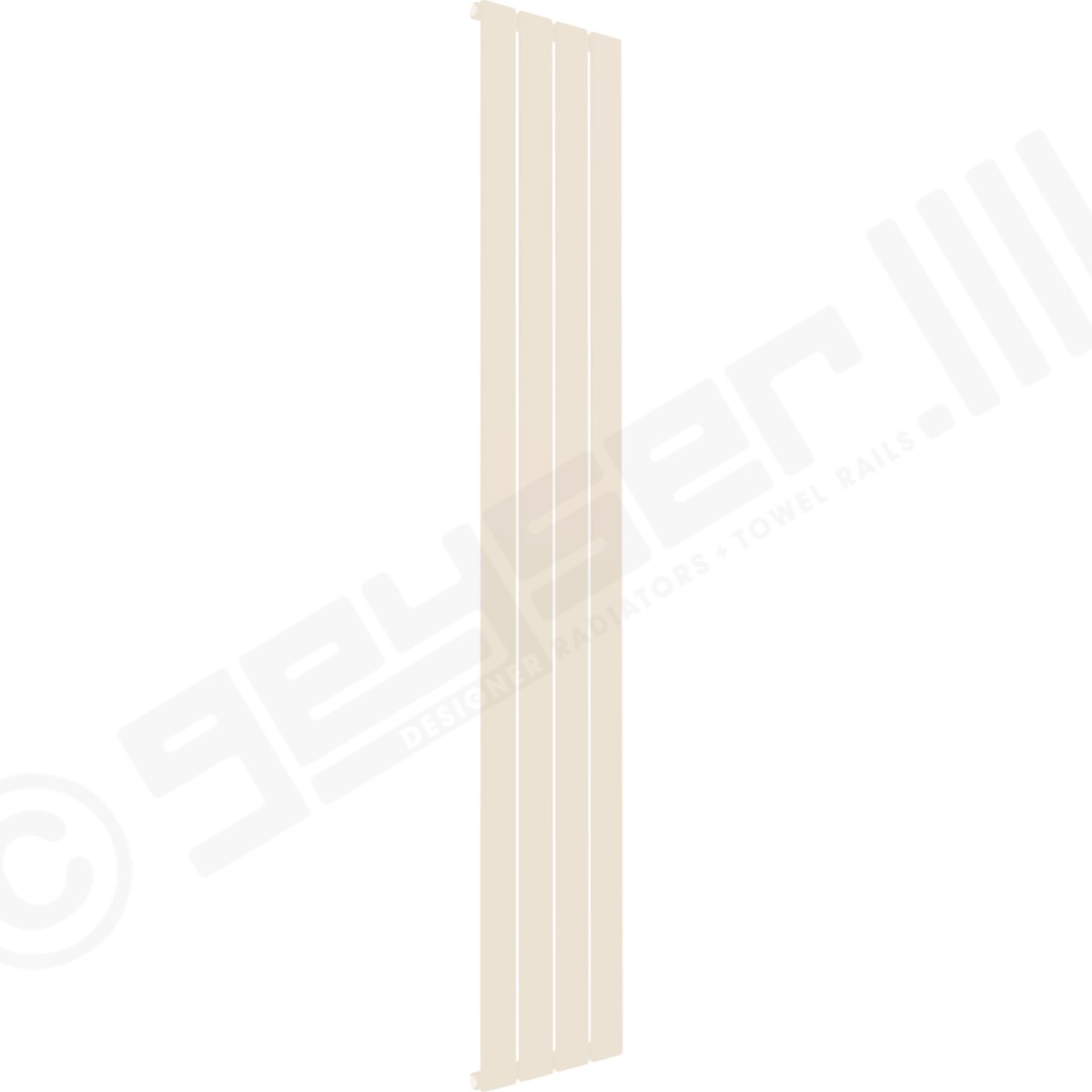 Cardiff Special Flat Vertical Single Panel Designer Radiator 1800mm x 292mm in Pale Beige RAL 1001