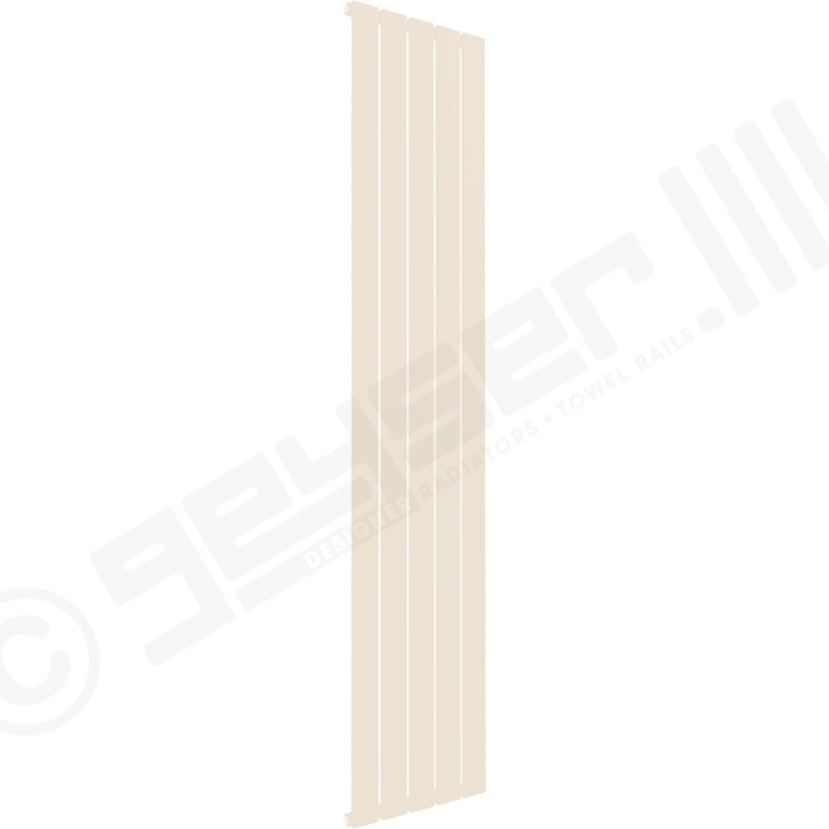 Cardiff Special Flat Vertical Single Panel Designer Radiator 1800mm x 366mm in Pale Beige RAL 1001