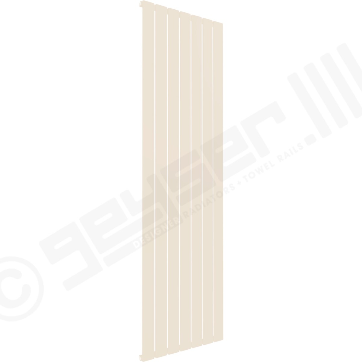 Cardiff Special Vertical Single Panel Radiator 1600mm x 514mm in Cream RAL 9001