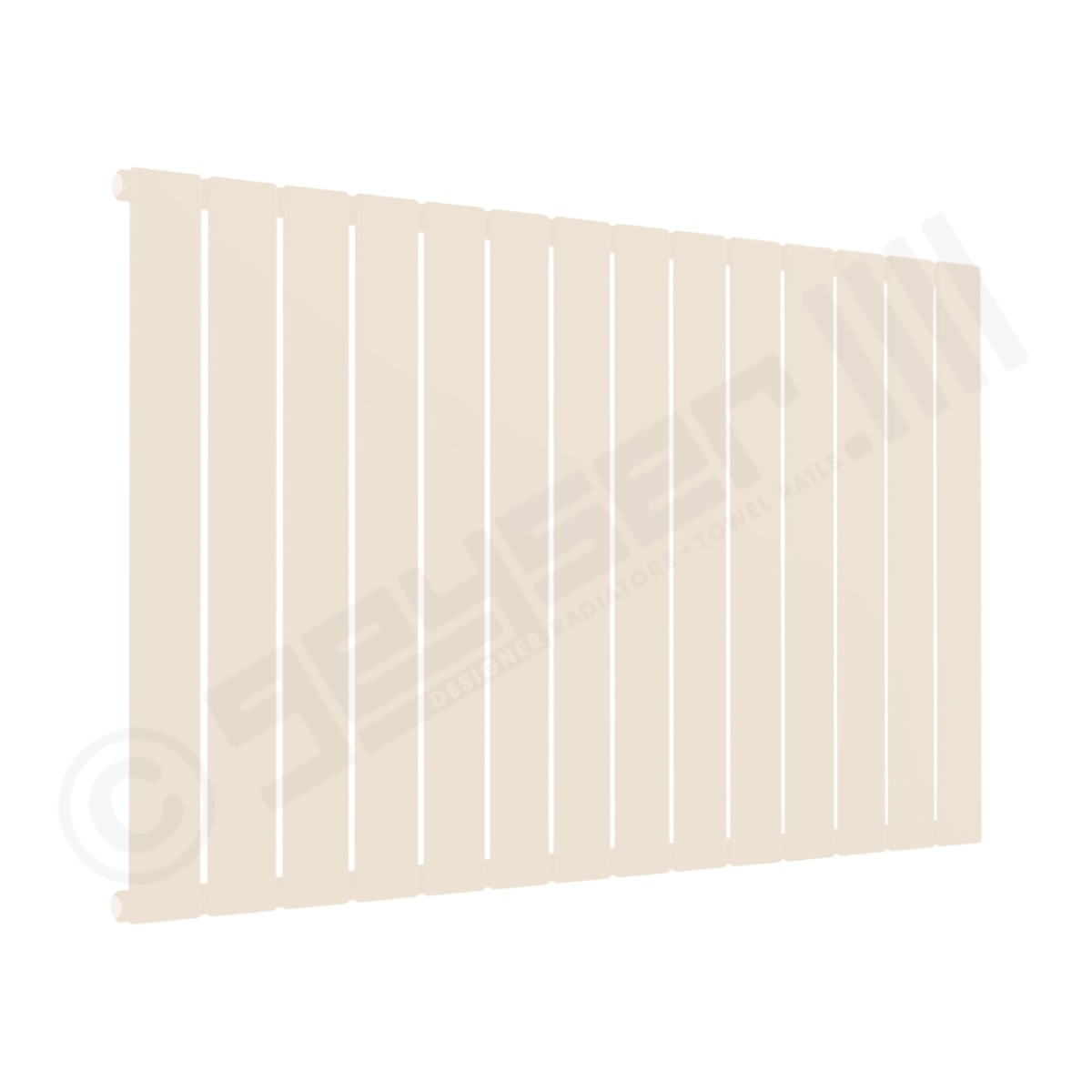 Cardiff Special Flat Horizontal Single Panel Designer Radiator 600mm x 1032mm in Cream RAL 9001