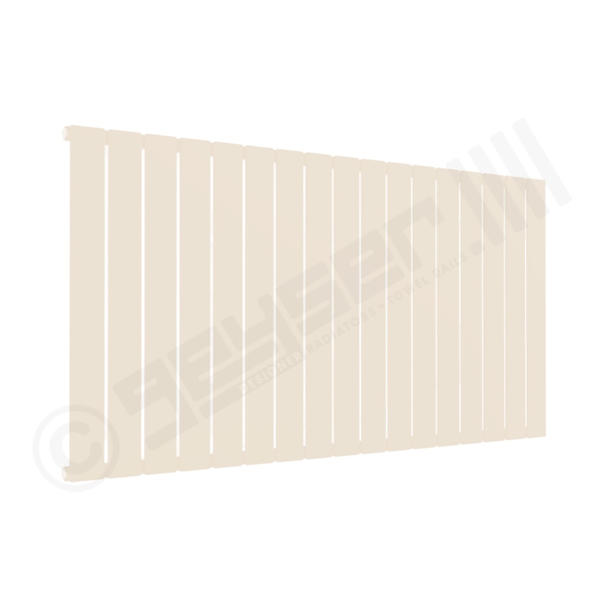 Cardiff Special Flat Horizontal Single Panel Designer Radiator 600mm x 1254mm in Cream RAL 9001