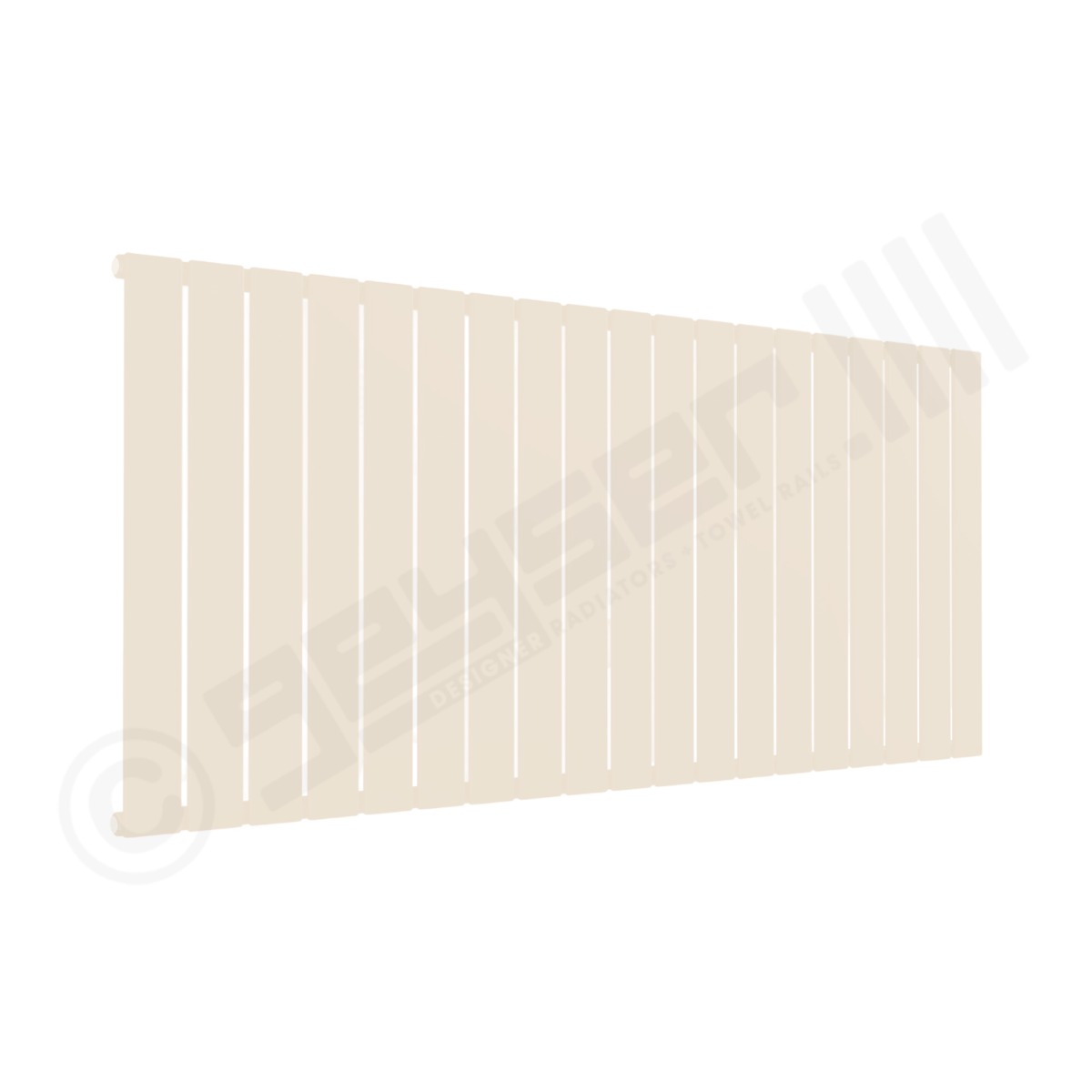 Cardiff Special Horizontal Single Panel Radiator 600mm x 1402mm in Cream RAL 9001