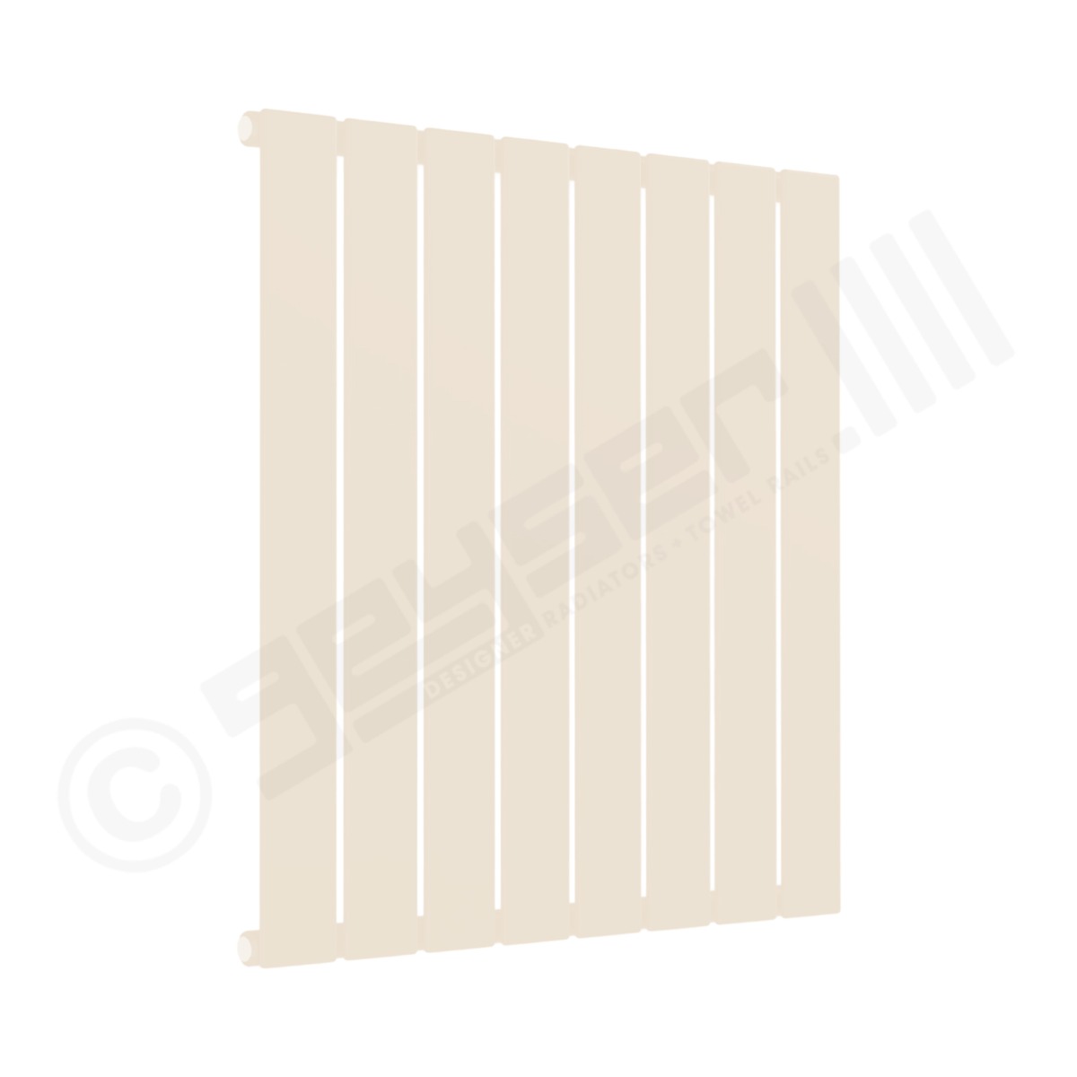 Cardiff Special Flat Horizontal Single Panel Designer Radiator 600mm x 588mm in Cream RAL 9001