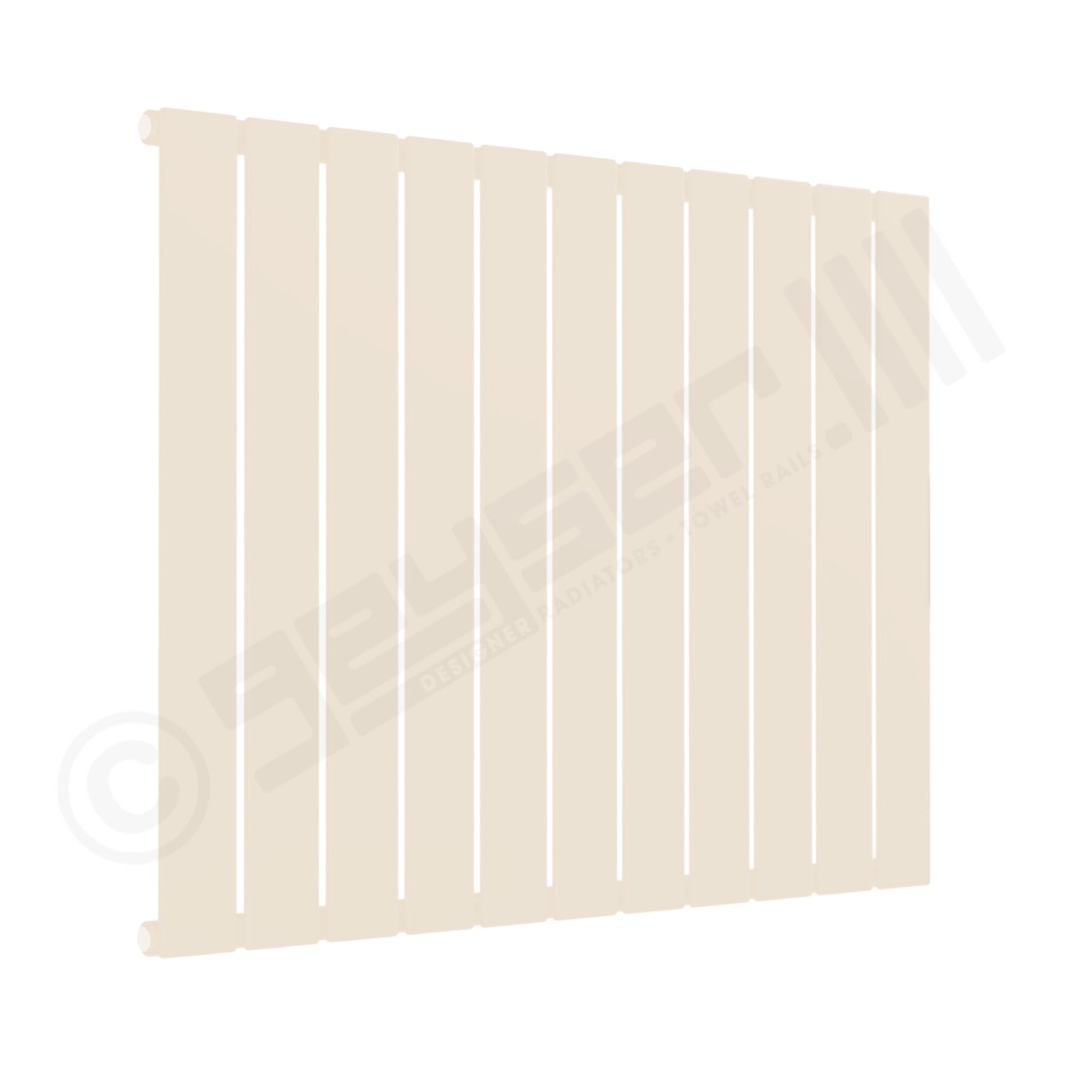 Cardiff Special Flat Horizontal Single Panel Designer Radiator 600mm x 810mm in Cream RAL 9001