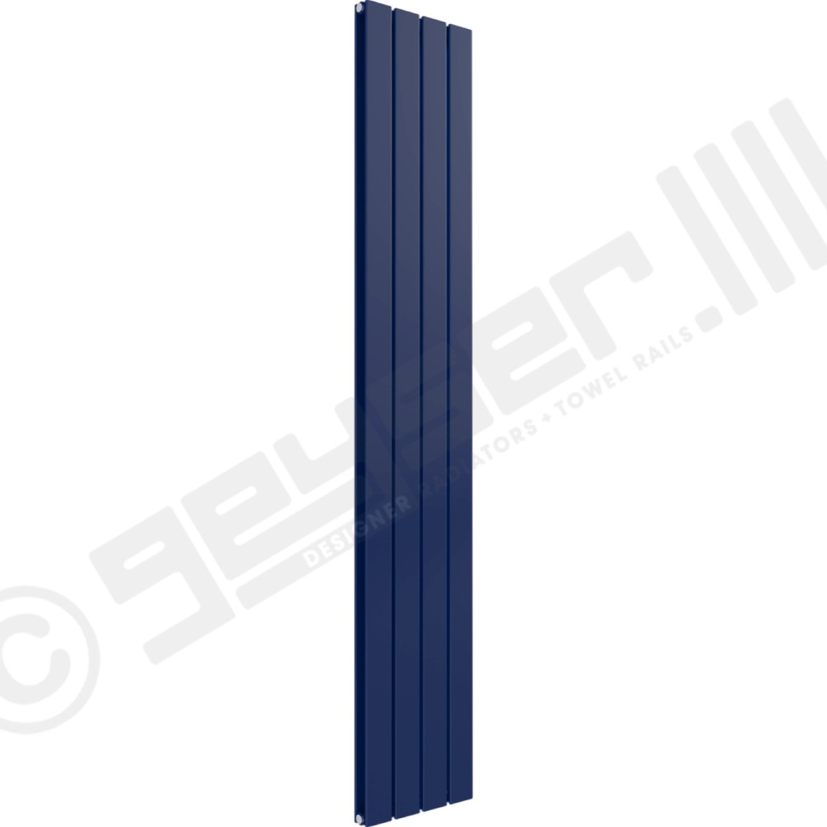 Cardiff Special Flat Vertical Double Panel Designer Radiator 1600mm x 292mm in Dark Sapphire Blue RAL 5003