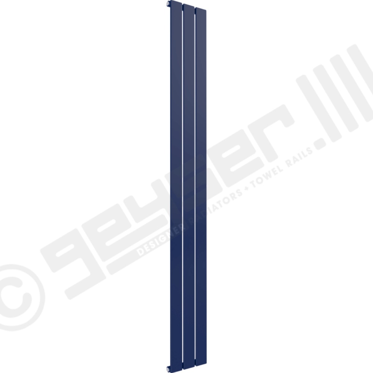Cardiff Special Flat Vertical Single Panel Designer Radiator 1800mm x 218mm in Dark Sapphire Blue RAL 5003