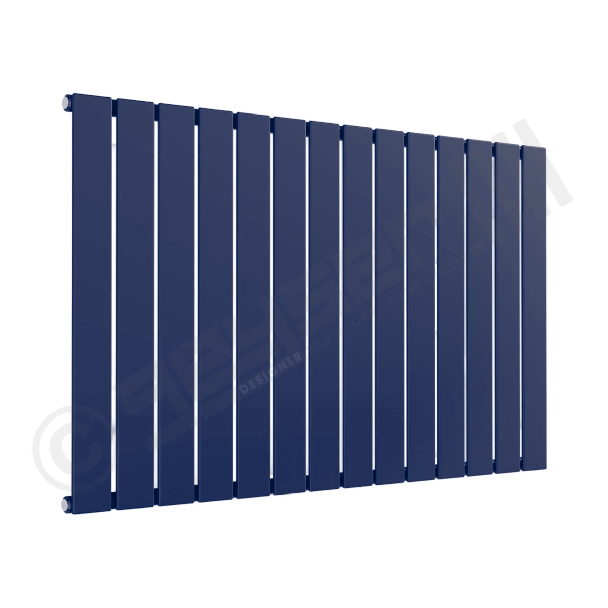 Cardiff Special Flat Horizontal Single Panel Designer Radiator 600mm x 1032mm in Dark Sapphire Blue RAL 5003