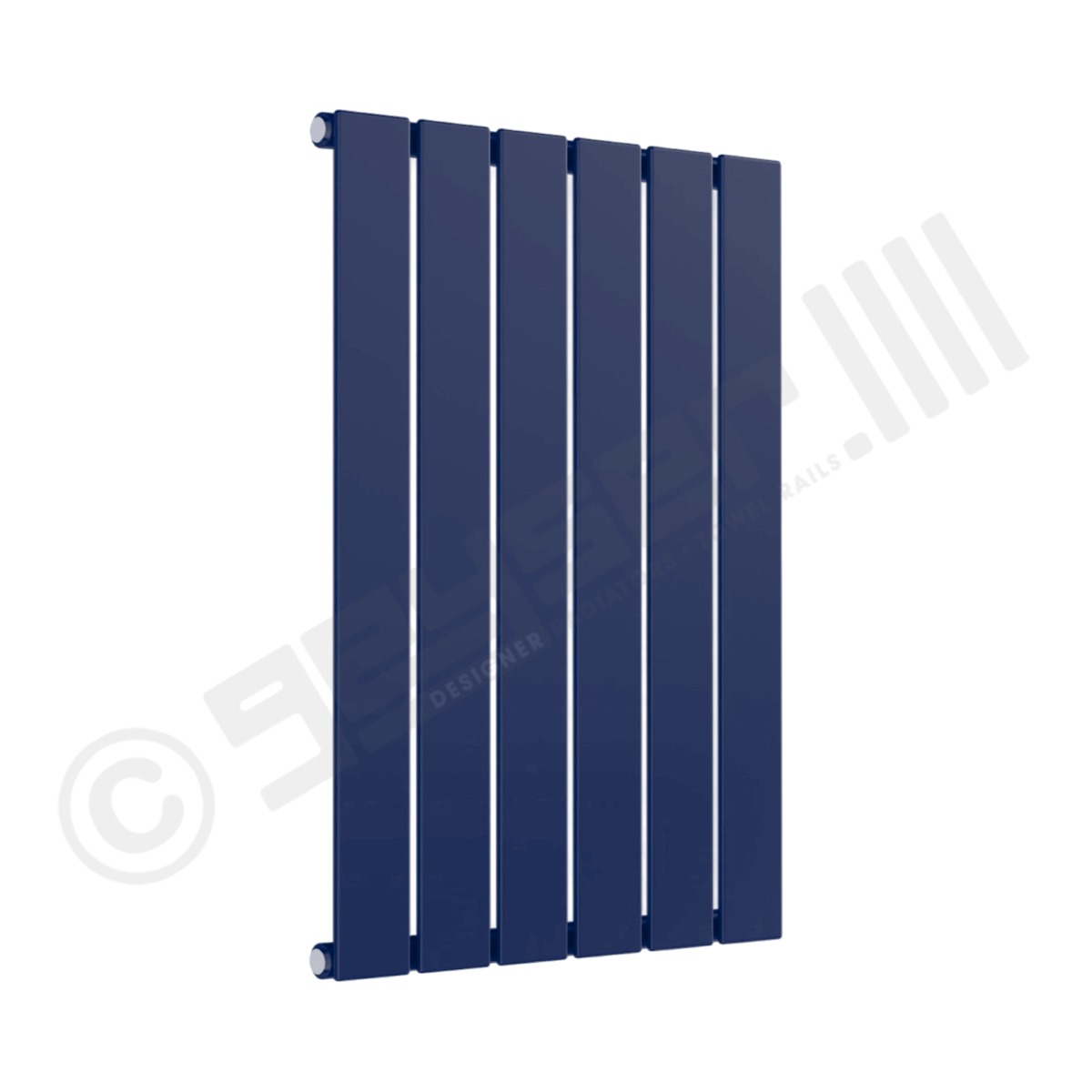 Cardiff Special Flat Horizontal Single Panel Designer Radiator 600mm x 440mm in Dark Sapphire Blue RAL 5003