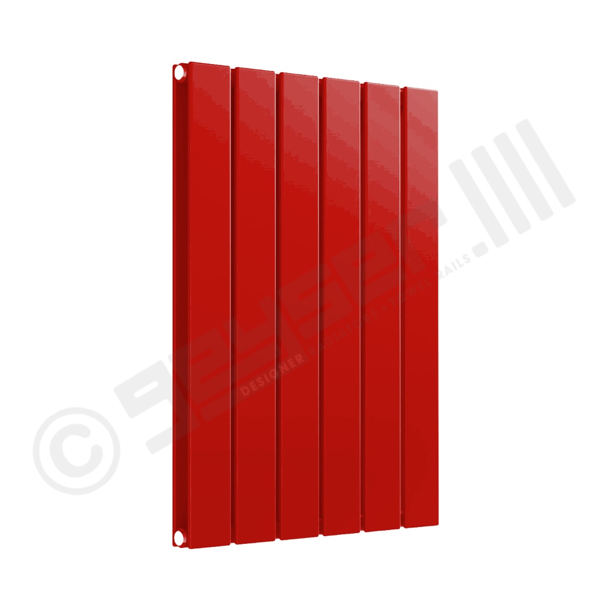 Cardiff Special Flat Horizontal Double Panel Designer Radiator 600mm x 440mm in Flame Red RAL 3000