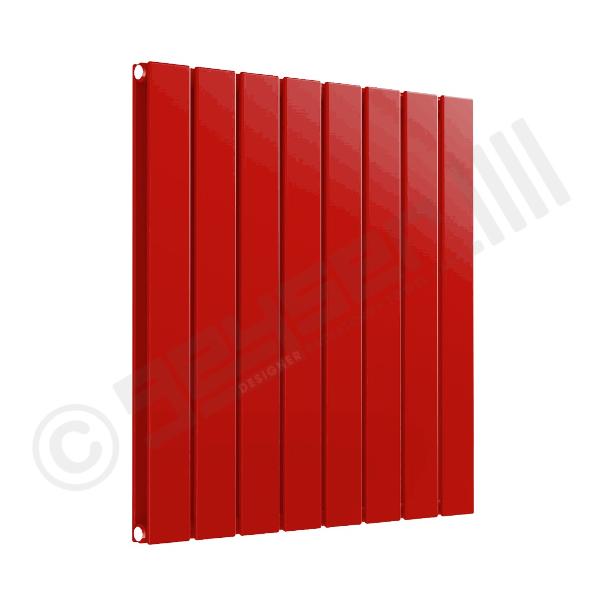 Cardiff Special Flat Horizontal Double Panel Designer Radiator 600mm x 588mm in Flame Red RAL 3000