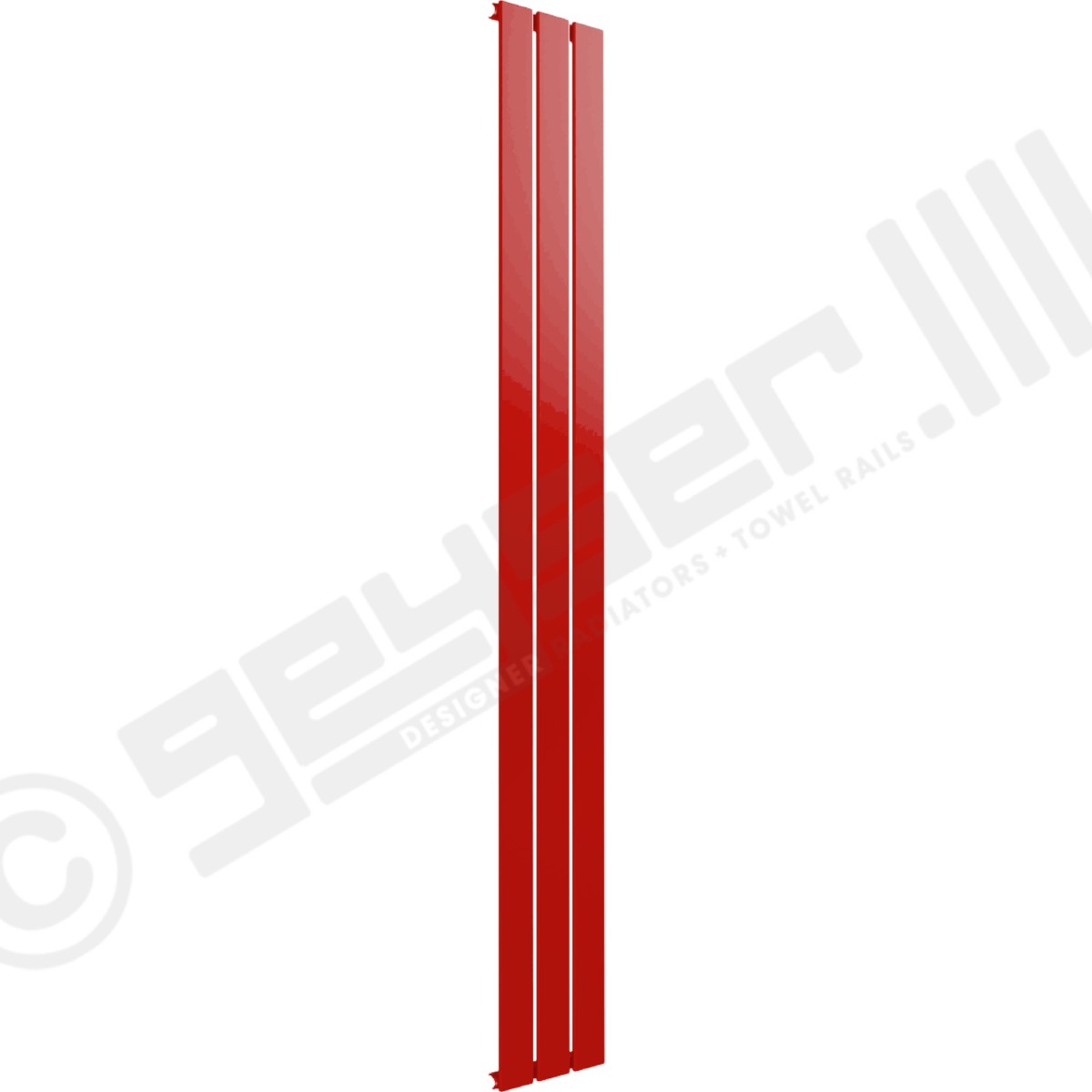 Cardiff Special Flat Vertical Single Panel Designer Radiator 1800mm x 218mm in Flame Red RAL 3000