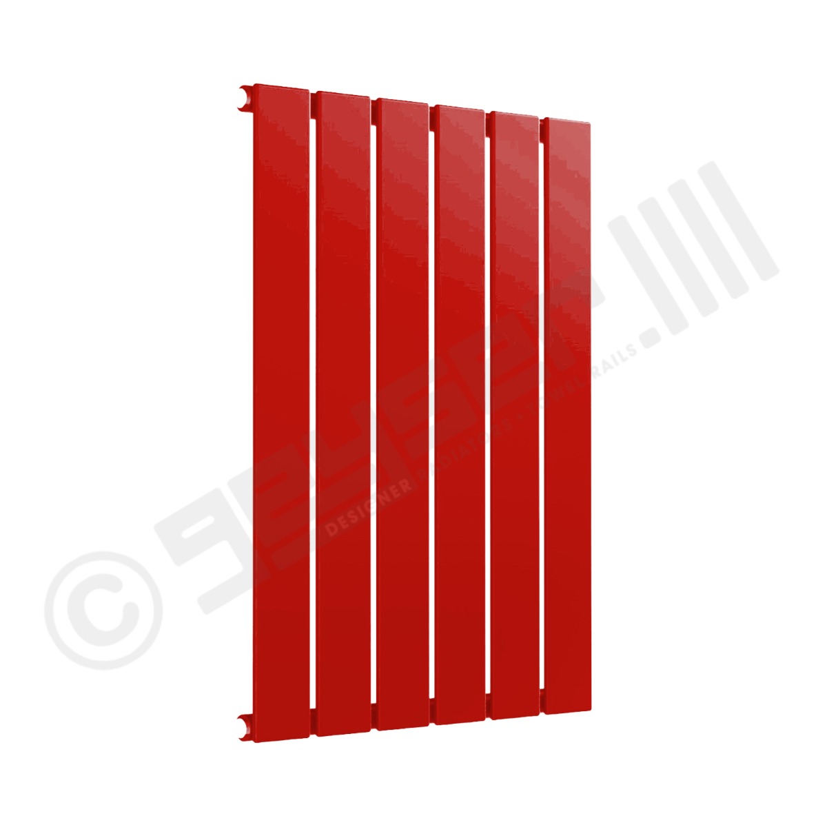 Cardiff Special Flat Horizontal Single Panel Designer Radiator 600mm x 440mm in Flame Red RAL 3000