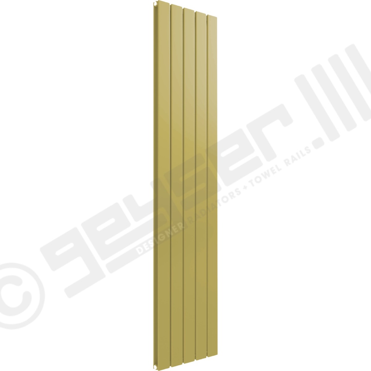 Cardiff Special Flat Vertical Double Panel Designer Radiator 1800mm x 366mm in Green Beige RAL 1000