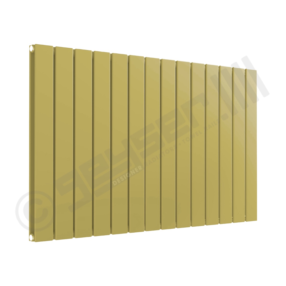 Cardiff Special Flat Horizontal Double Panel Designer Radiator 600mm x 1032mm in Green Beige RAL 1000