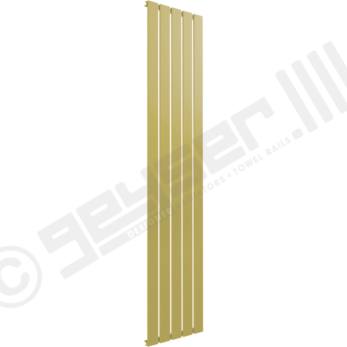 Cardiff Special Flat Vertical Single Panel Designer Radiator 1800mm x 366mm in Green Beige RAL 1000