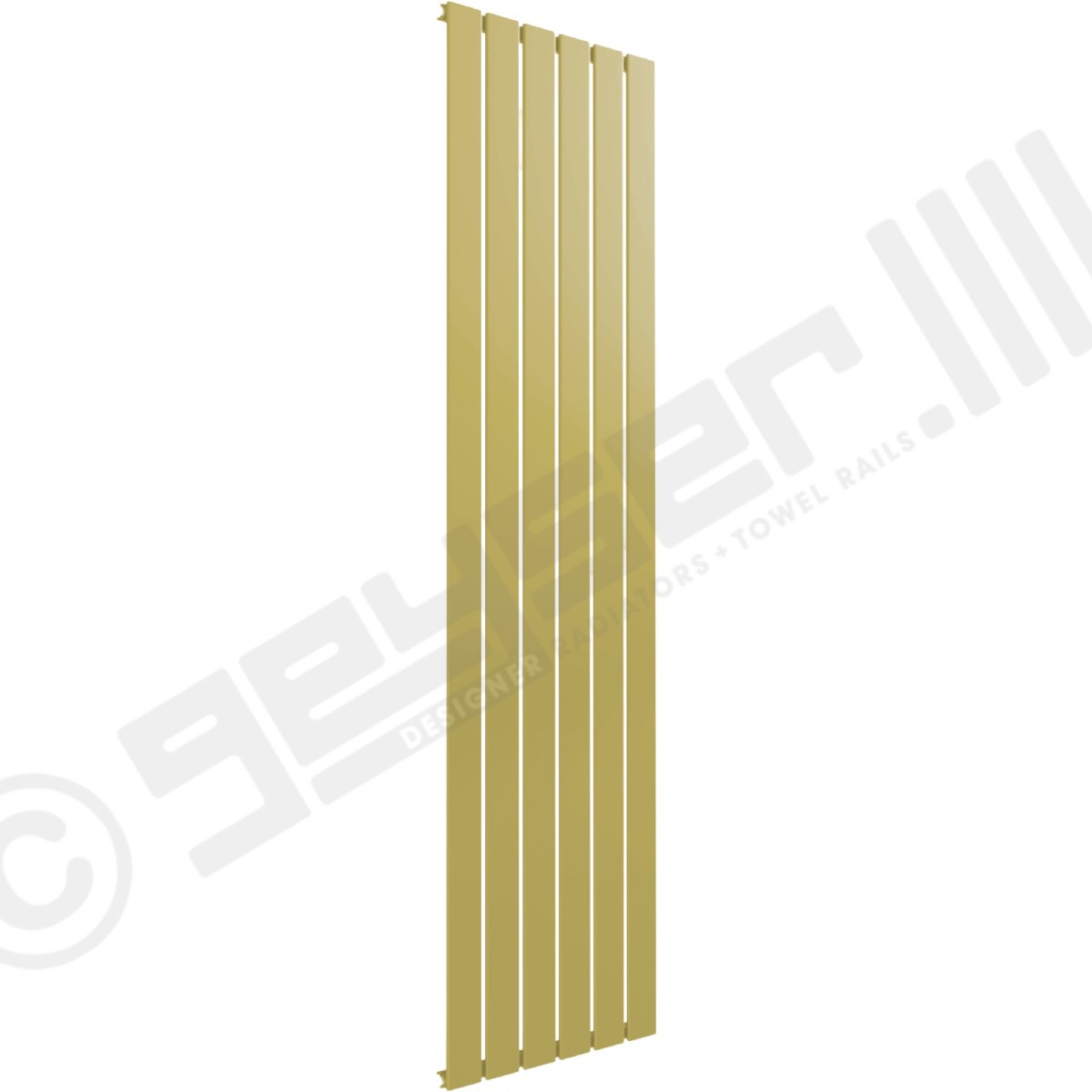Cardiff Special Vertical Single Panel Radiator 1600mm x 440mm in Green Beige RAL 1000