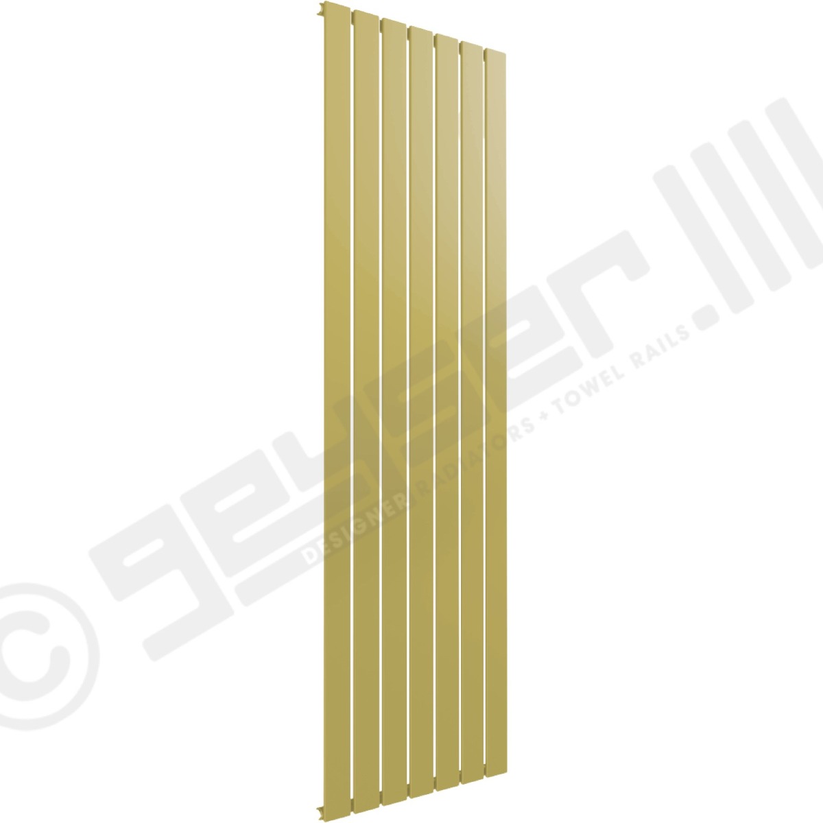 Cardiff Special Flat Vertical Single Panel Designer Radiator 1800mm x 514mm in Green Beige RAL 1000