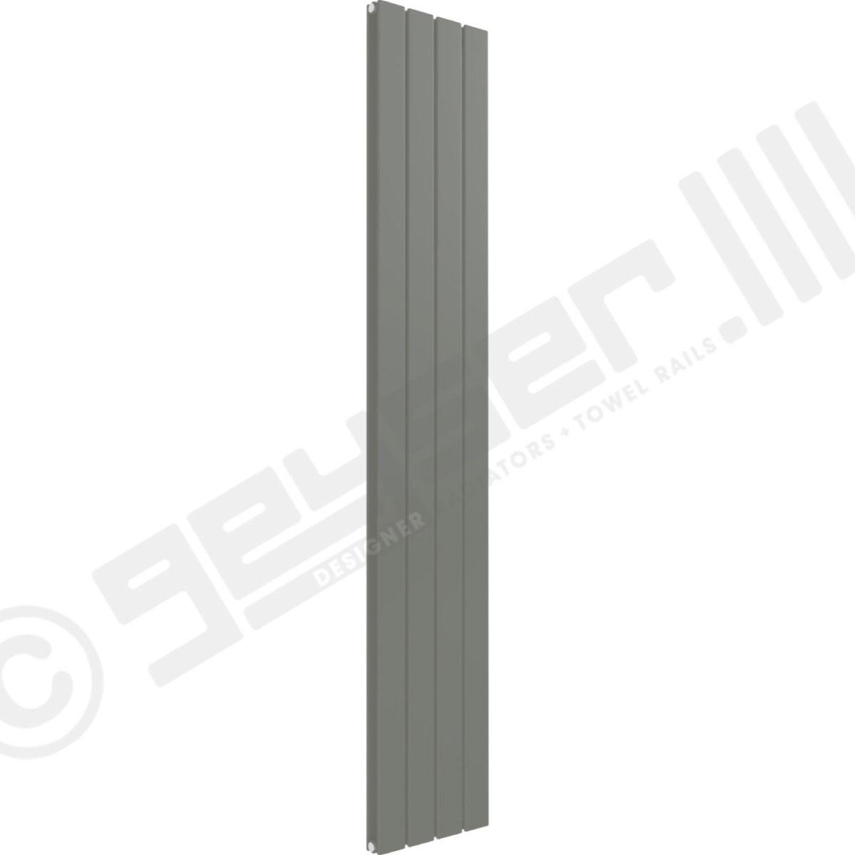 Cardiff Special Vertical Double Panel Radiator 1800mm x 292mm in Grey Aluminium RAL 9007