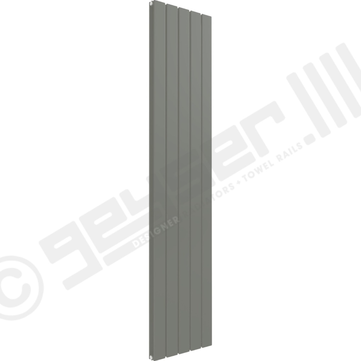 Cardiff Special Flat Vertical Double Panel Designer Radiator 1600mm x 366mm in Grey Aluminium RAL 9007