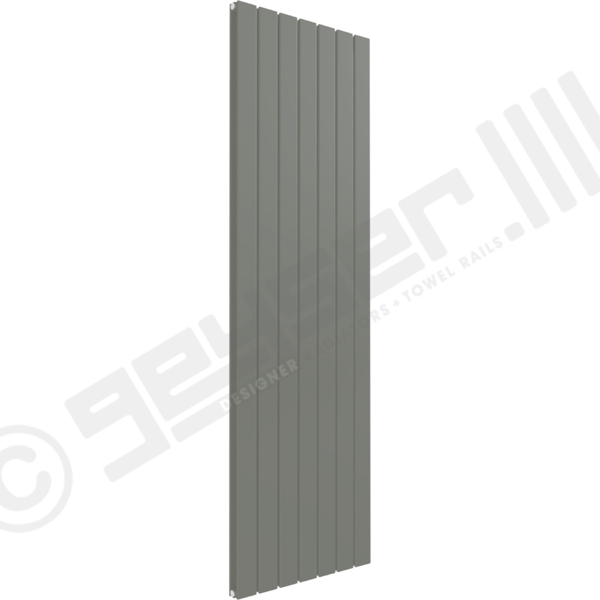Cardiff Special Vertical Double Panel Radiator 1600mm x 514mm in Grey Aluminium RAL 9007