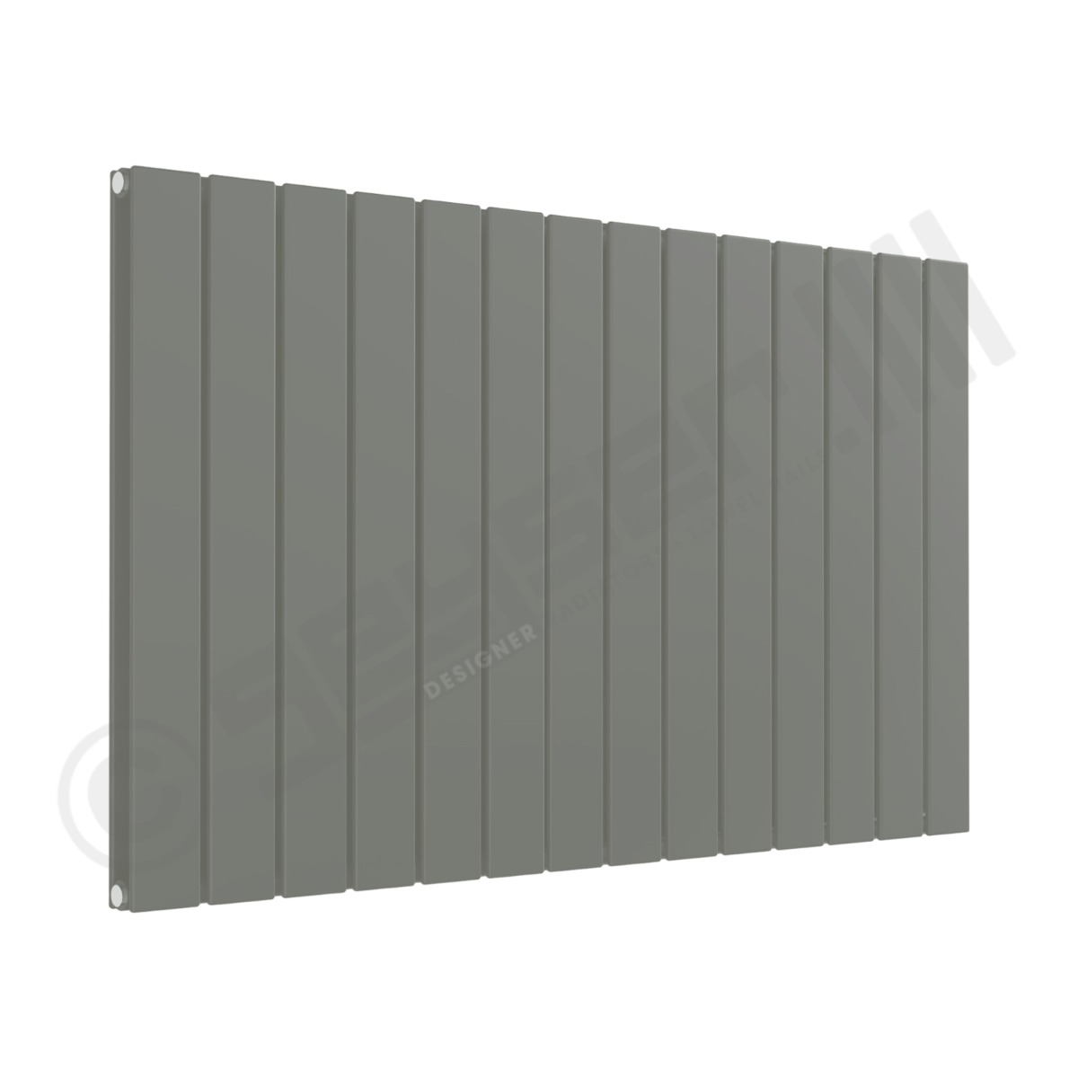 Cardiff Special Horizontal Double Panel Radiator 600mm x 1032mm in Grey Aluminium RAL 9007