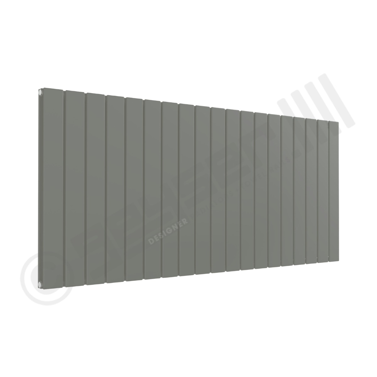 Cardiff Special Horizontal Double Panel Radiator 600mm x 1402mm in Grey Aluminium RAL 9007