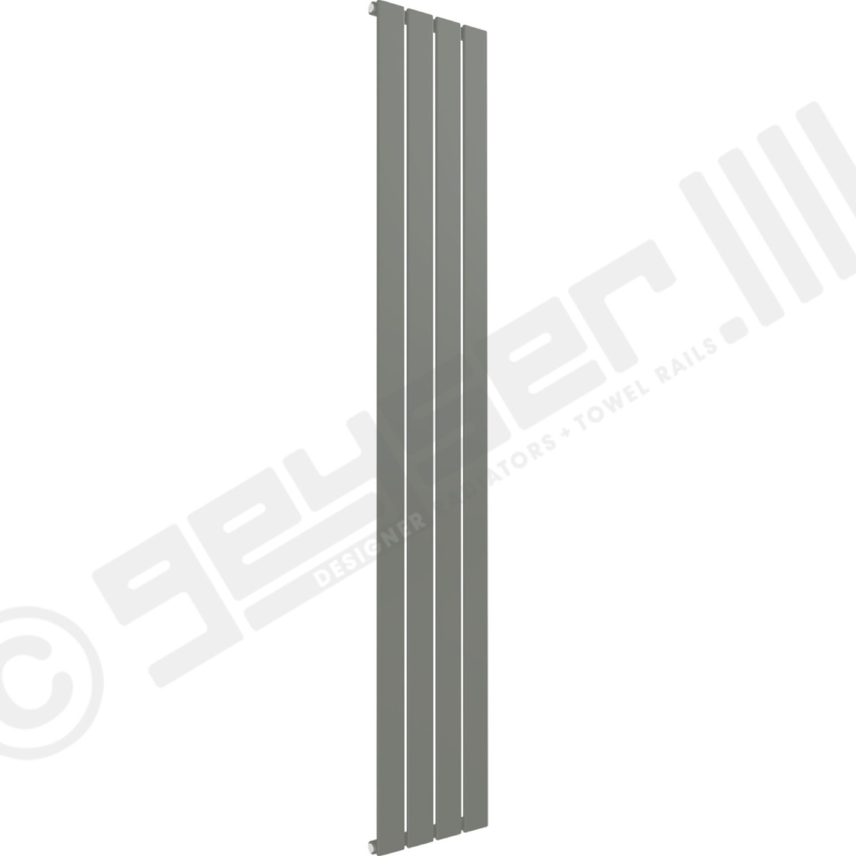 Cardiff Special Flat Vertical Single Panel Designer Radiator 1600mm x 292mm in Grey Aluminium RAL 9007