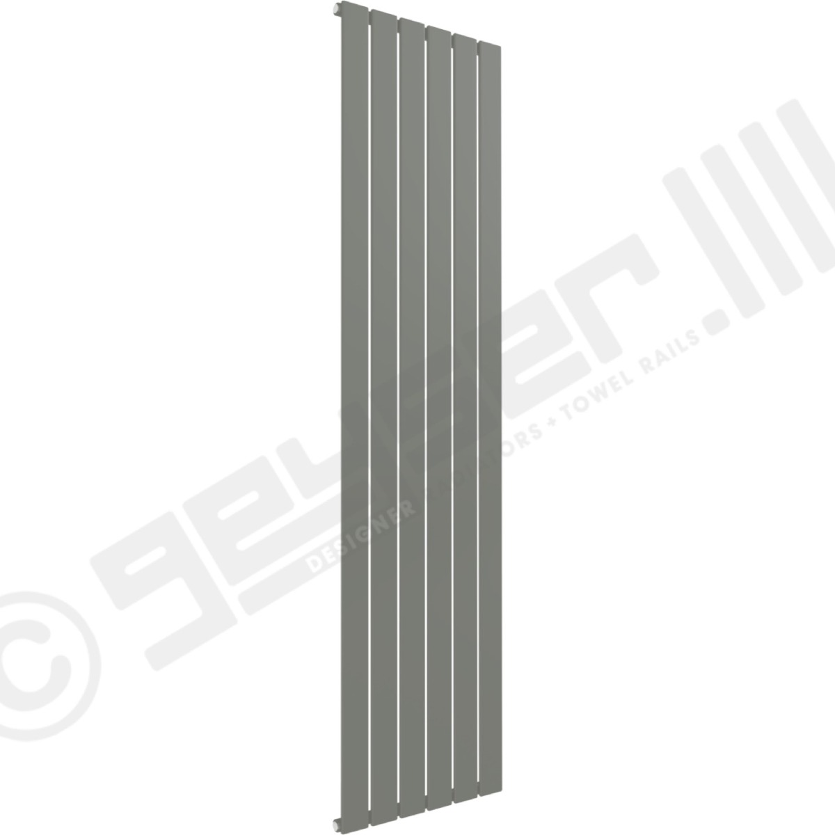 Cardiff Special Vertical Single Panel Radiator 1600mm x 440mm in Grey Aluminium RAL 9007
