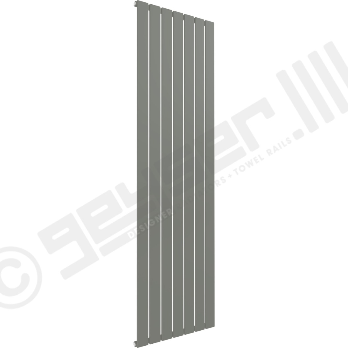 Cardiff Special Vertical Single Panel Radiator 1600mm x 514mm in Grey Aluminium RAL 9007
