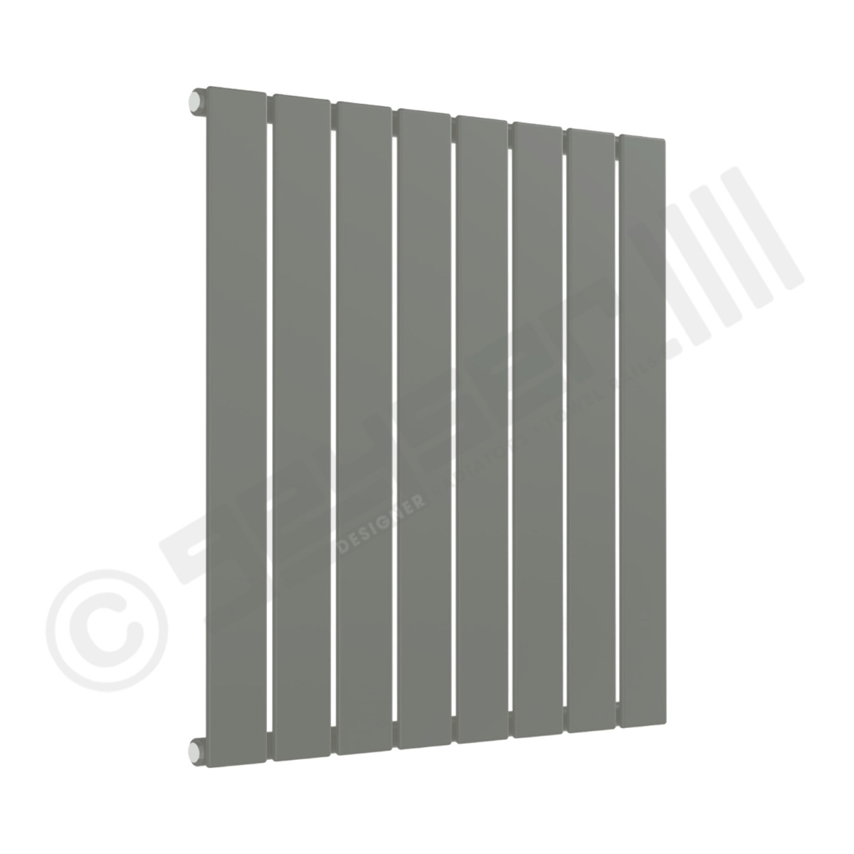 Cardiff Special Flat Horizontal Single Panel Designer Radiator 600mm x 588mm in Grey Aluminium RAL 9007