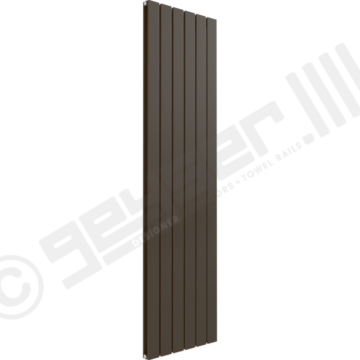 Cardiff Special Flat Vertical Double Panel Designer Radiator 1600mm x 440mm in Grey Brown RAL 8019
