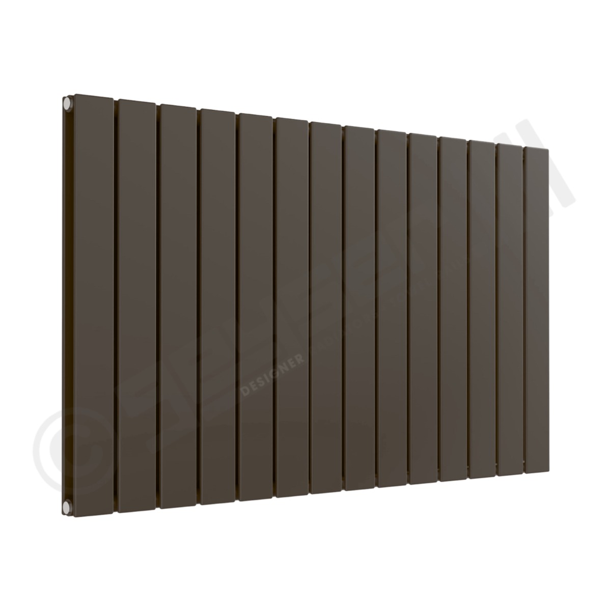 Cardiff Special Flat Horizontal Double Panel Designer Radiator 600mm x 1032mm in Grey Brown RAL 8019