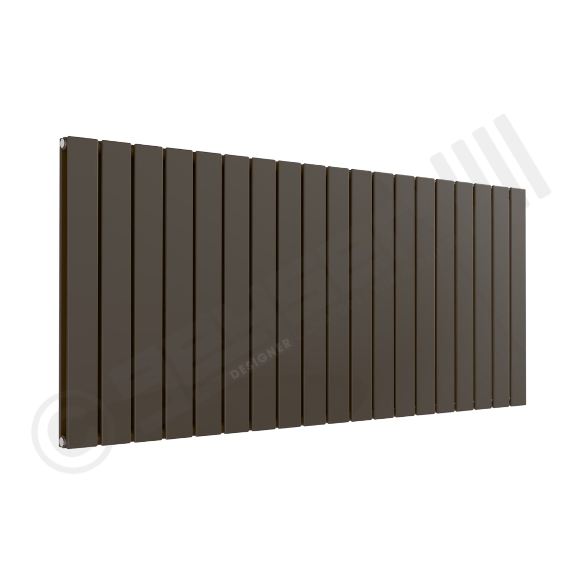 Cardiff Special Flat Horizontal Double Panel Designer Radiator 600mm x 1402mm in Grey Brown RAL 8019