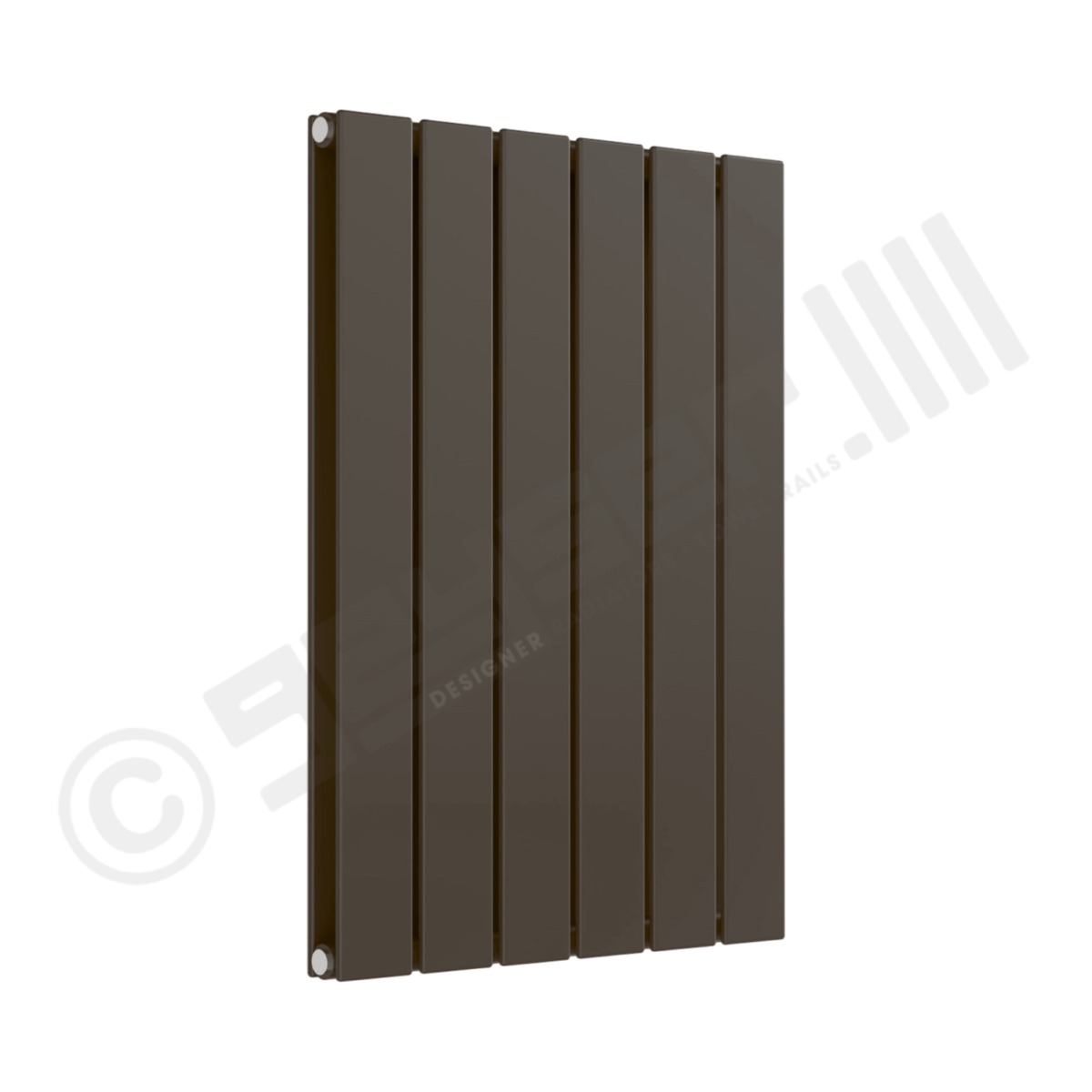 Cardiff Special Flat Horizontal Double Panel Designer Radiator 600mm x 440mm in Grey Brown RAL 8019
