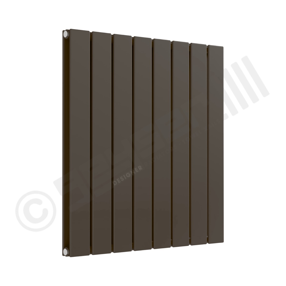Cardiff Special Flat Horizontal Double Panel Designer Radiator 600mm x 588mm in Grey Brown RAL 8019
